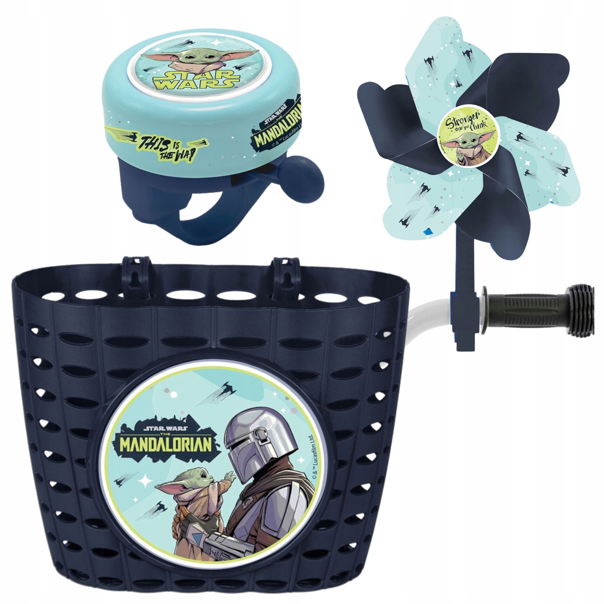 Zestaw Star Wars Koszyk Wiatraczek Dzwonek Na Kierownice Dla Dzieci Rower