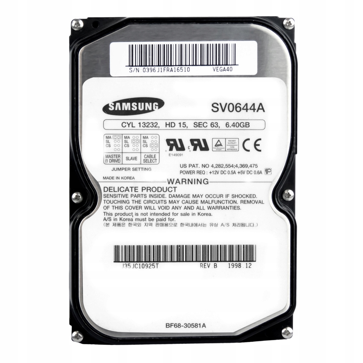 Samsung Voyager 5A 6.4GB 5.4K Ata 3.5'' SV0644A