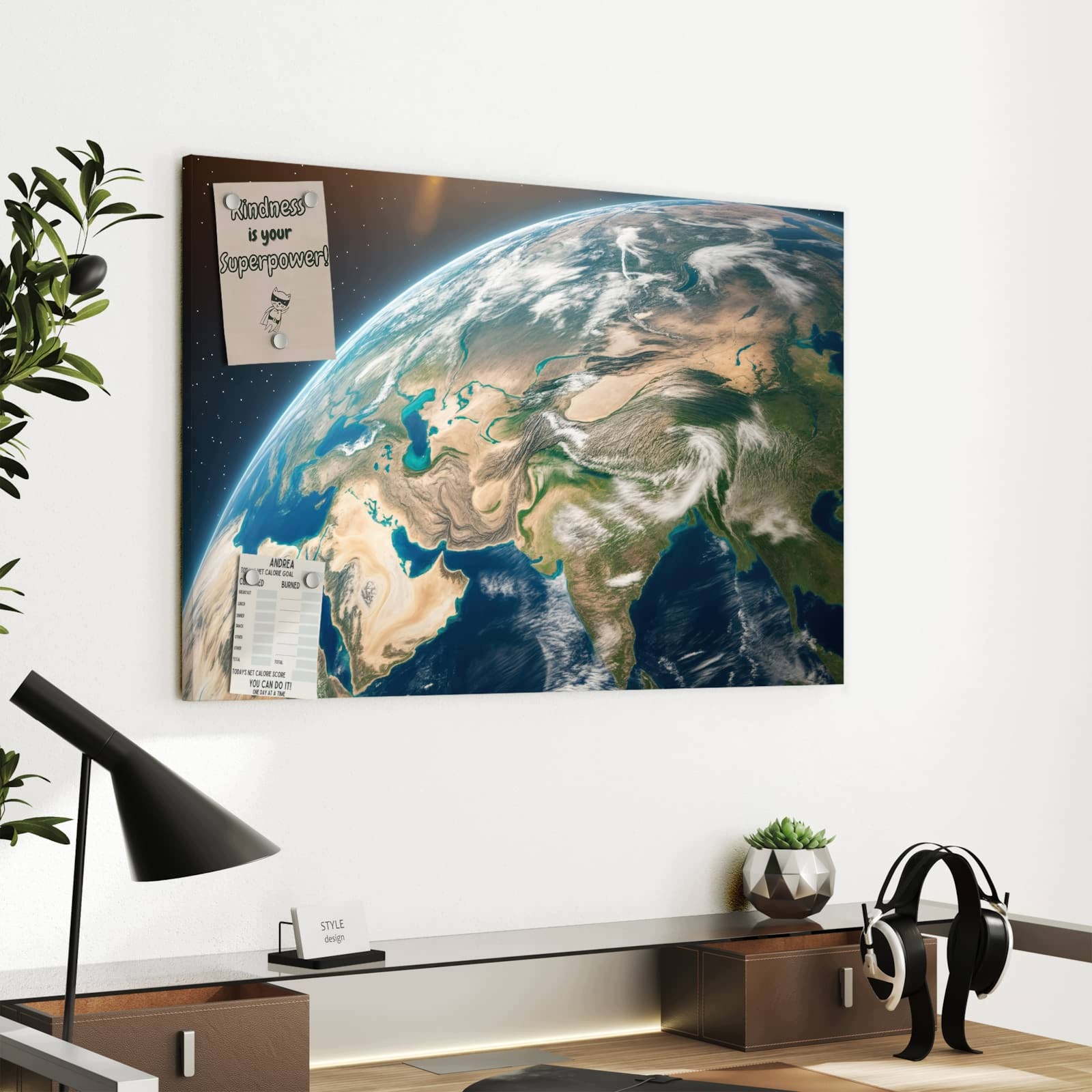 Magnetická tabule Jemné Země Vesmír 60 × 40 cm