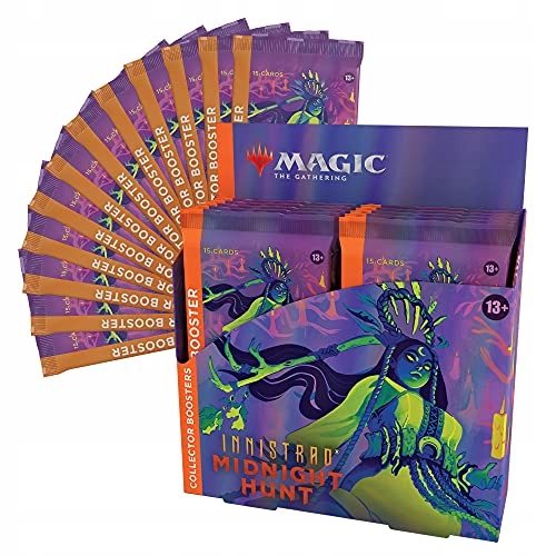 Magic: The Gathering Innistrad: Midnight Hunt Collector Booster Box, 12 Pac Wiek gracza 8-11 lat