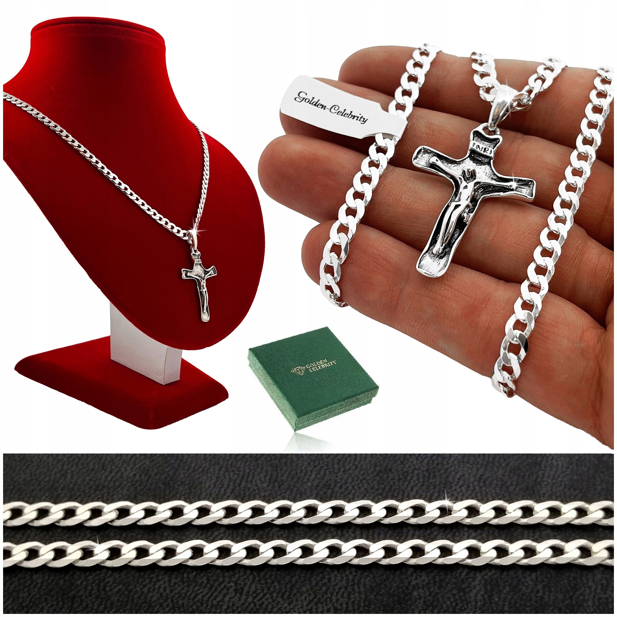 Stříbrný Řetízek Pánský Pancíř S Křížkem 925 dárek Pro Dědečka, Manžela