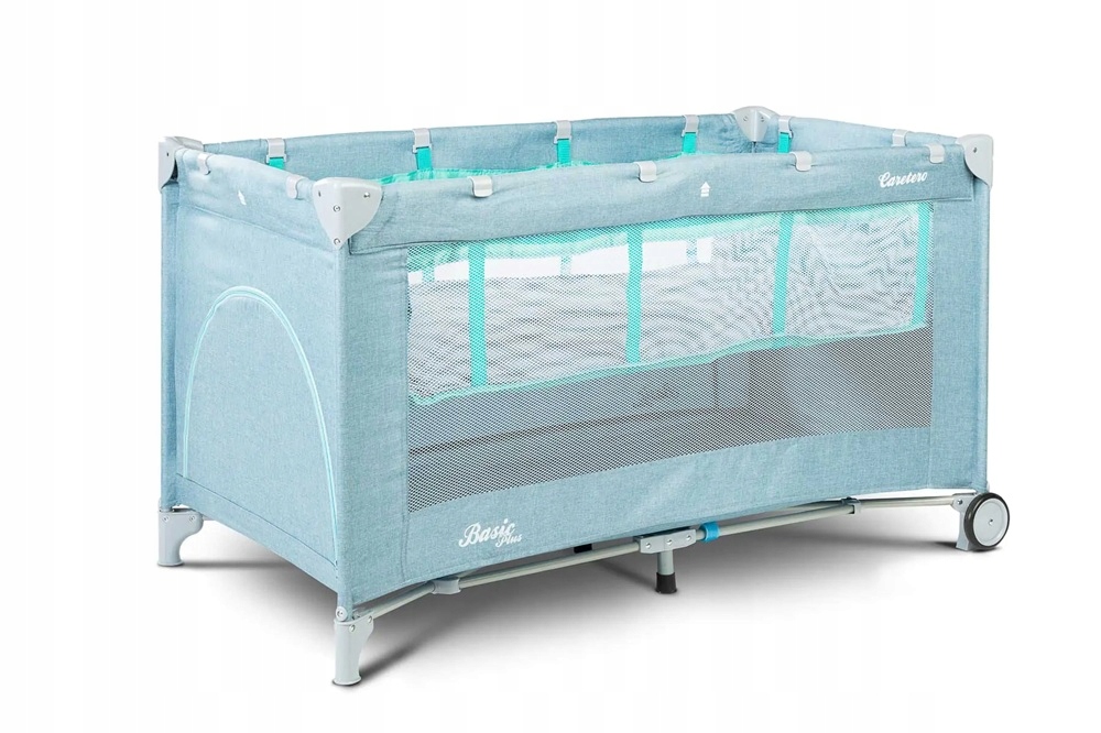 Łóżeczko turystyczne Caretero Basic Plus (dwu poziomowe) Blue