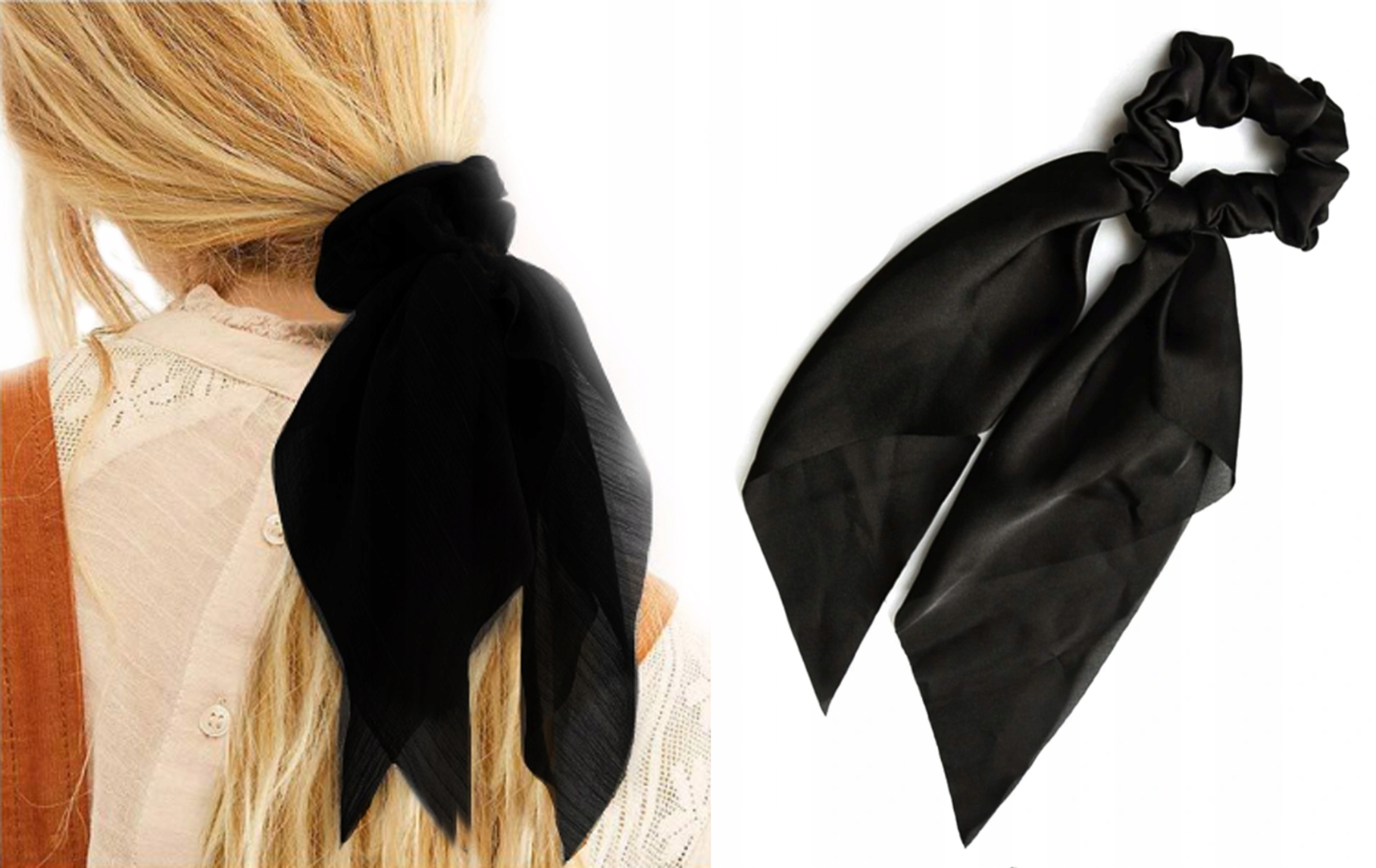 

Gumka do włosów apaszka frotka scrunchies czarna