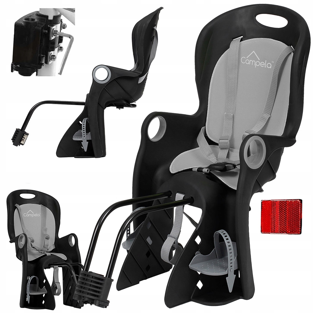 Fotelik Rowerowy Tylny 22 Kg, Miękka Wkładka, Do Ramy, Do Bagażnika Campela