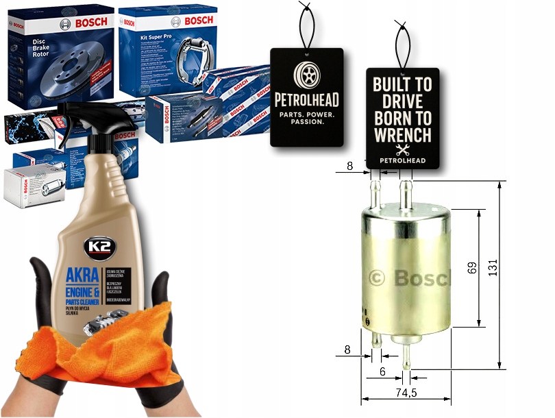Palivový Filtr Mercedes M166 W168 A-klasa 97- Bosch #Petrolhead Pro+ Kit12