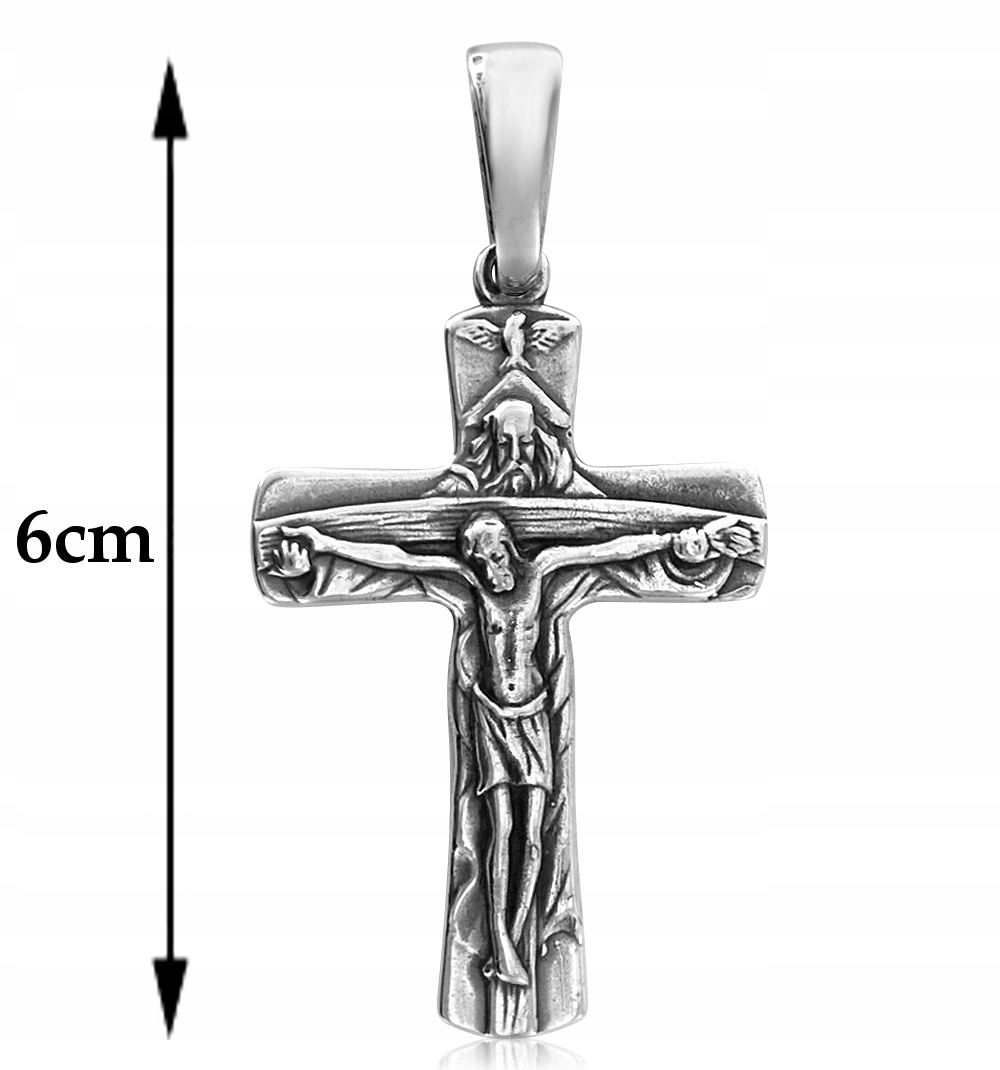154 Stříbrný Velký Kříž S Ukřižovaným Ježíšem 925