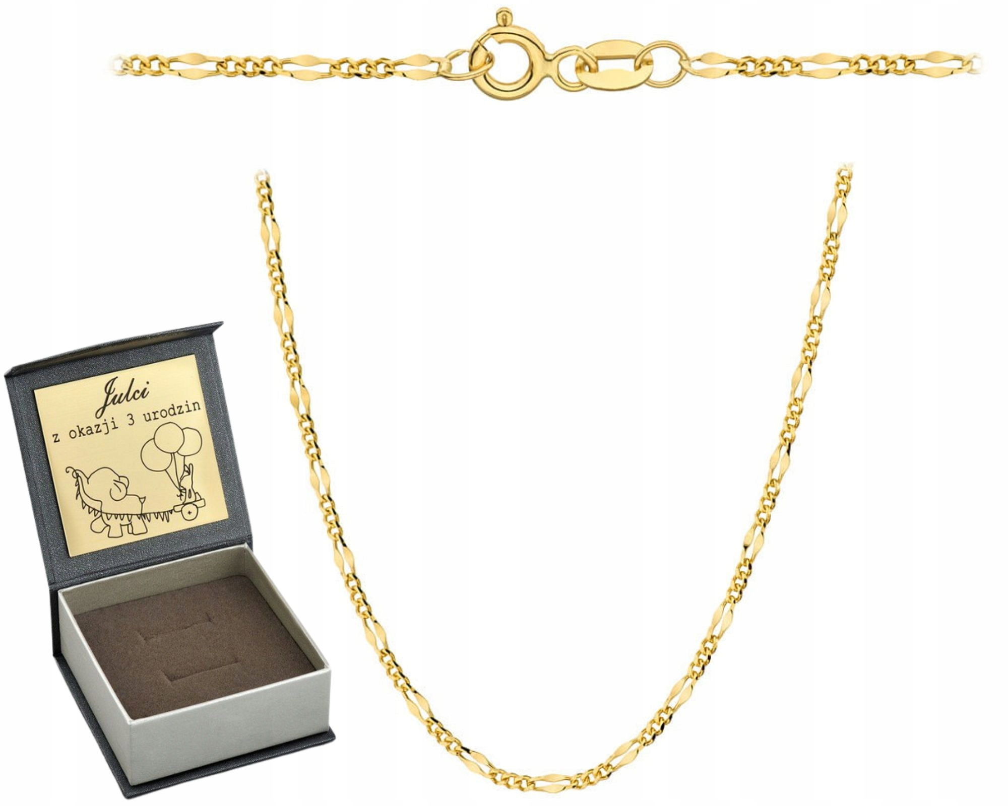 Zlatý Řetízek Figaro Gucci 50CM 585 Gravírování Jako Dárek