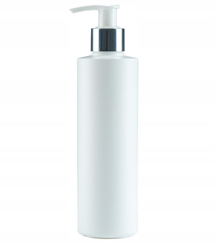 

Butelka 300ml z pompką, Hdpe, 24/410, biel/srebro