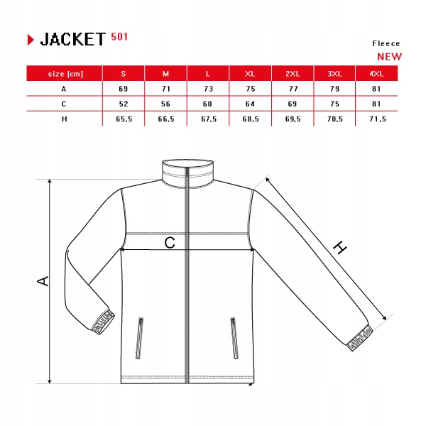 POLAR z własnym HAFTEM Twój nadruk logo PRZÓD+TYŁ Model Jacket 501