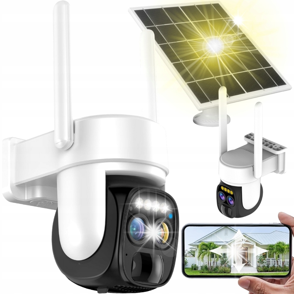 KAMERA SOLARNA 4G SIM IP ZEWNĘTRZNA OBROTOWA ZOOM DETEKTOR RUCHU IP66