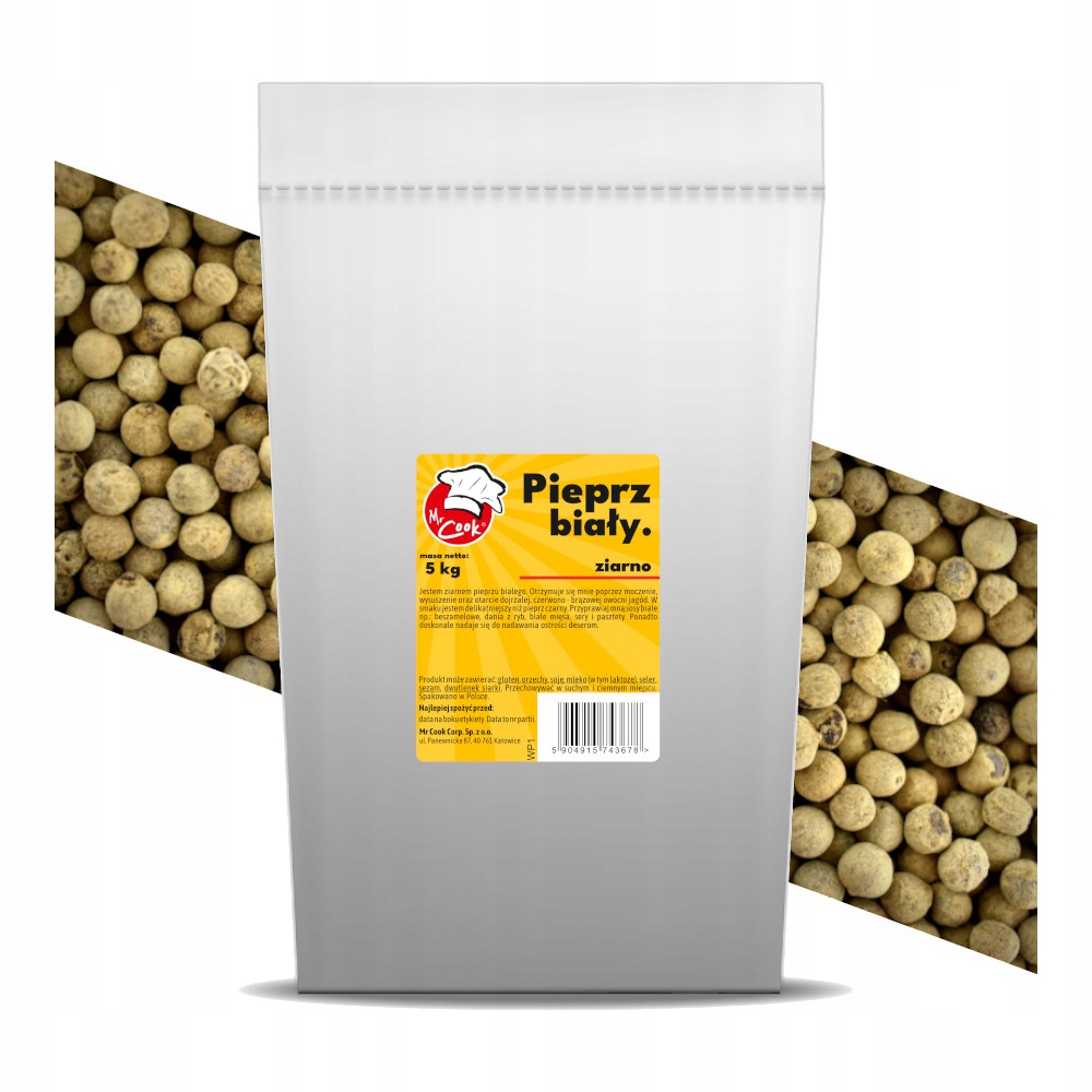 Pieprz Biały Ziarno 5kg