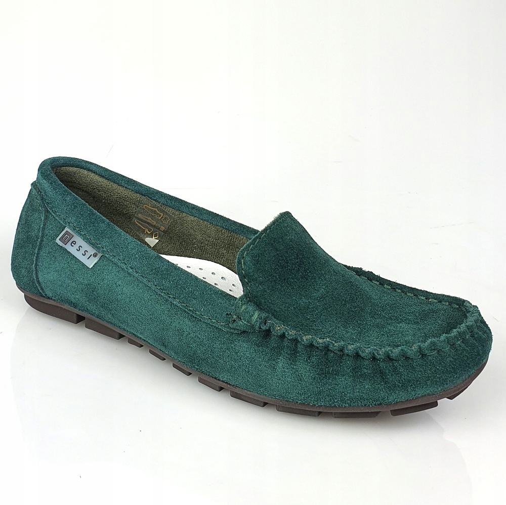Nessi 17130 mokasyny zielone zamsz r. 36 Oryginalne opakowanie producenta pudełko