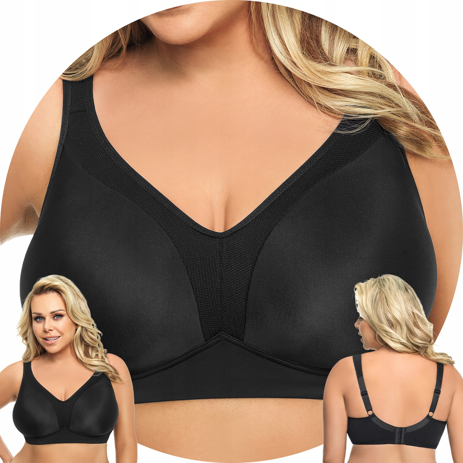 Gorsenia K422 Anya bez fiszbin Biustonosz Miękki czarny 90I Soft