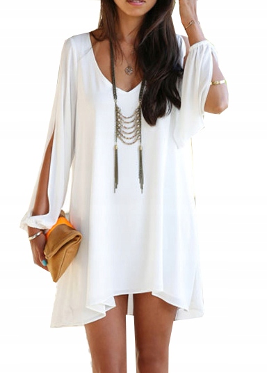 

Sukienka Szyfonowa Zwiewna Tunika Mgiełka M 38