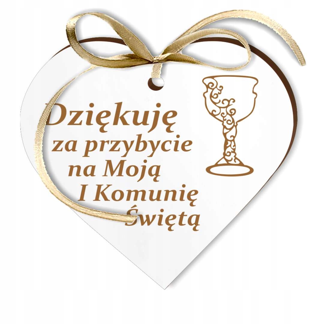 zawieszka Serce białe Komunia podziękowania Gość 5