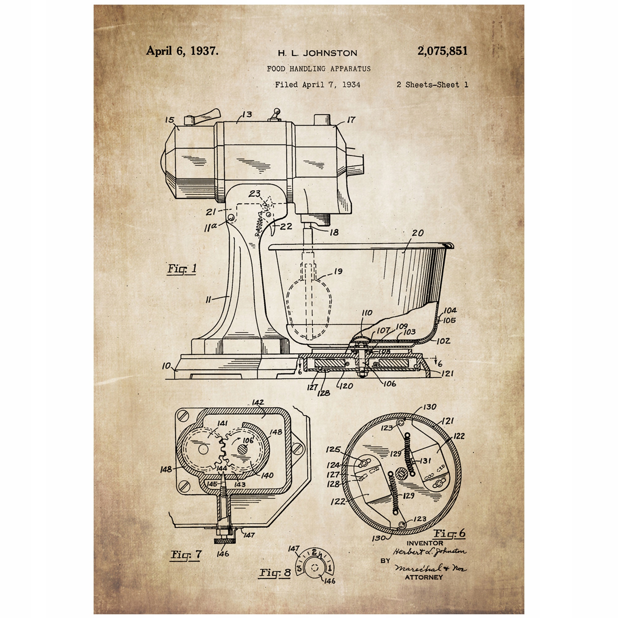 

Plakat Robot Kuchenny Retro Patent Kuchnia Schemat
