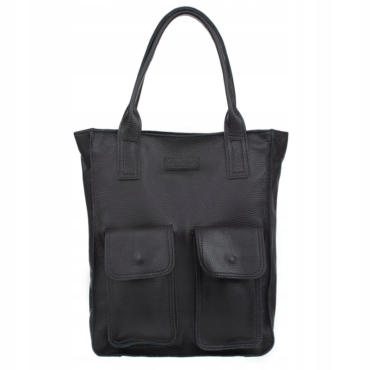 Velká nákupní kožená taška Vezze Tasca, černá