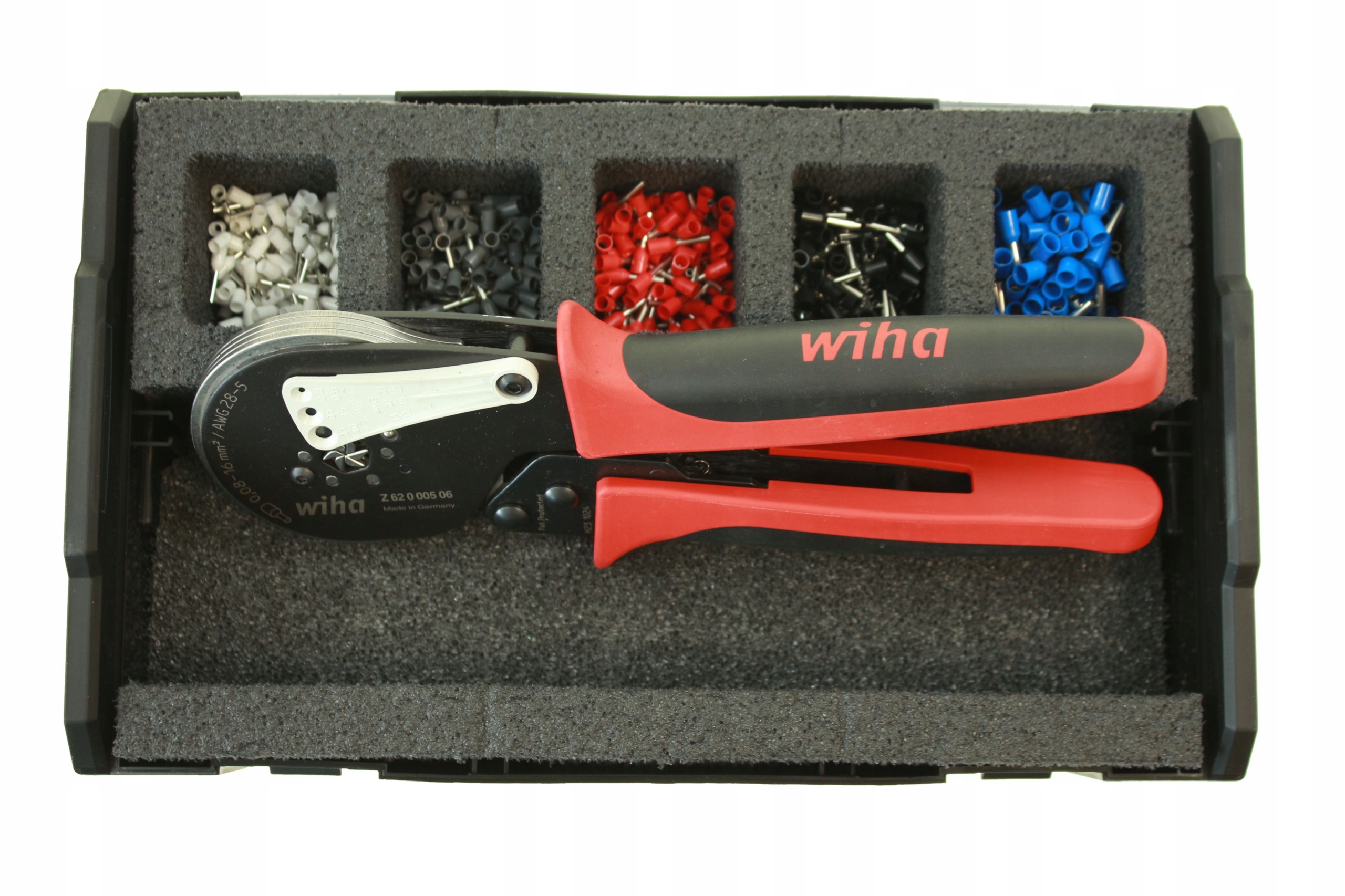 WIHA Zaciskarka do tulejek kablowych 0,08-16mm2 + WALIZKA + TULEJKI Stan opakowania oryginalne
