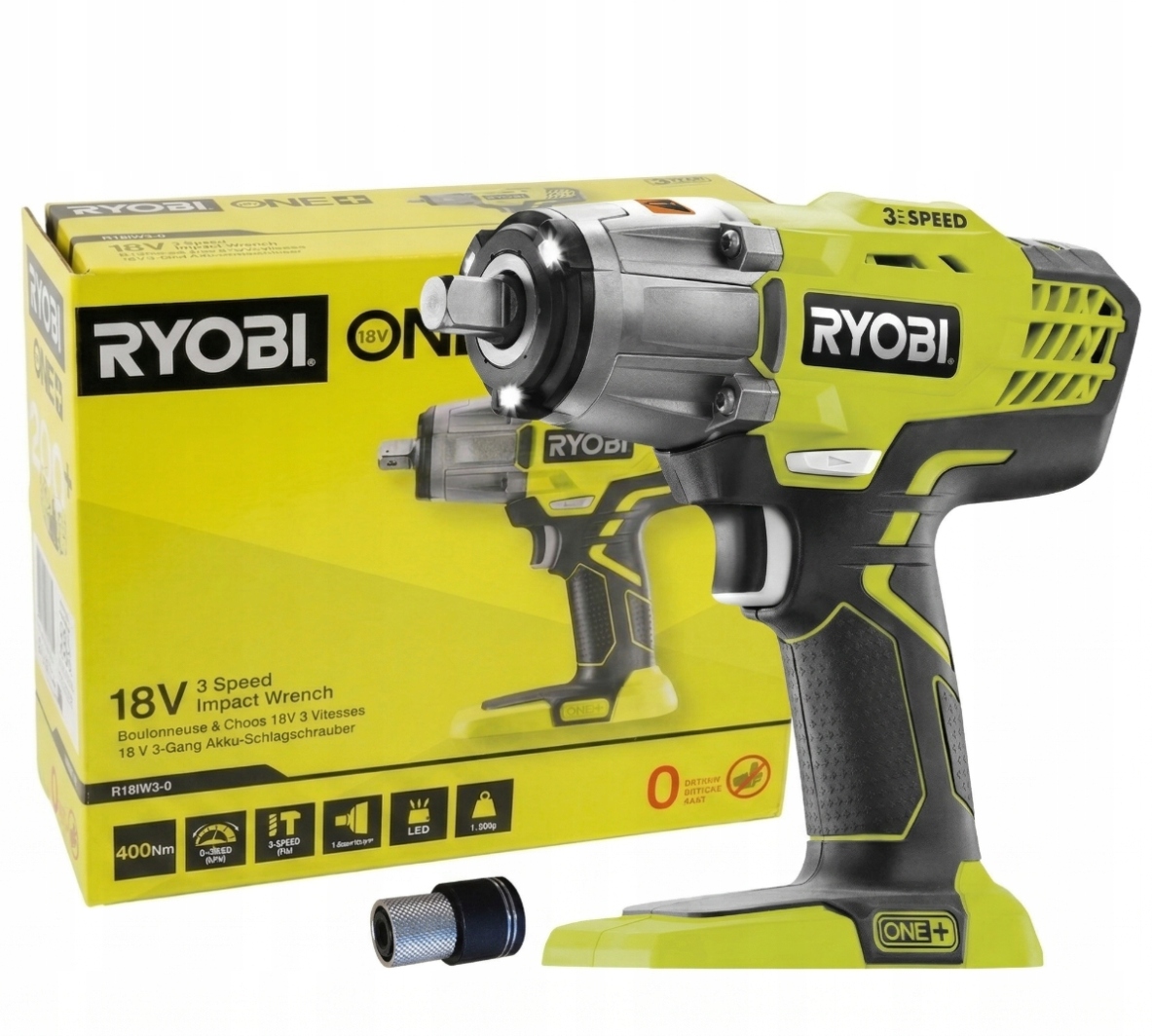 Bezdrôtový Rázový Uťahovák 18V 400Nm R18IW3-0 Ryobi