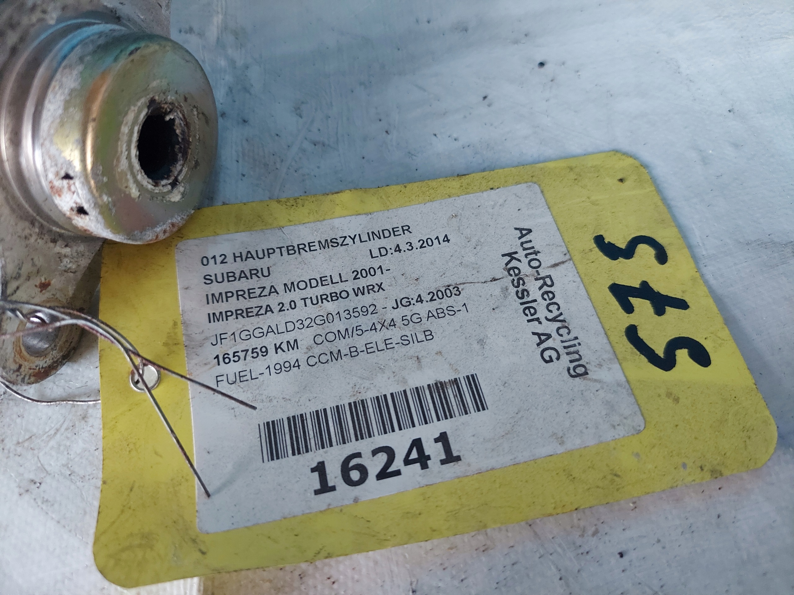 Servofreno SUBARU IMPREZA 2.0 B 2003 R NABCO