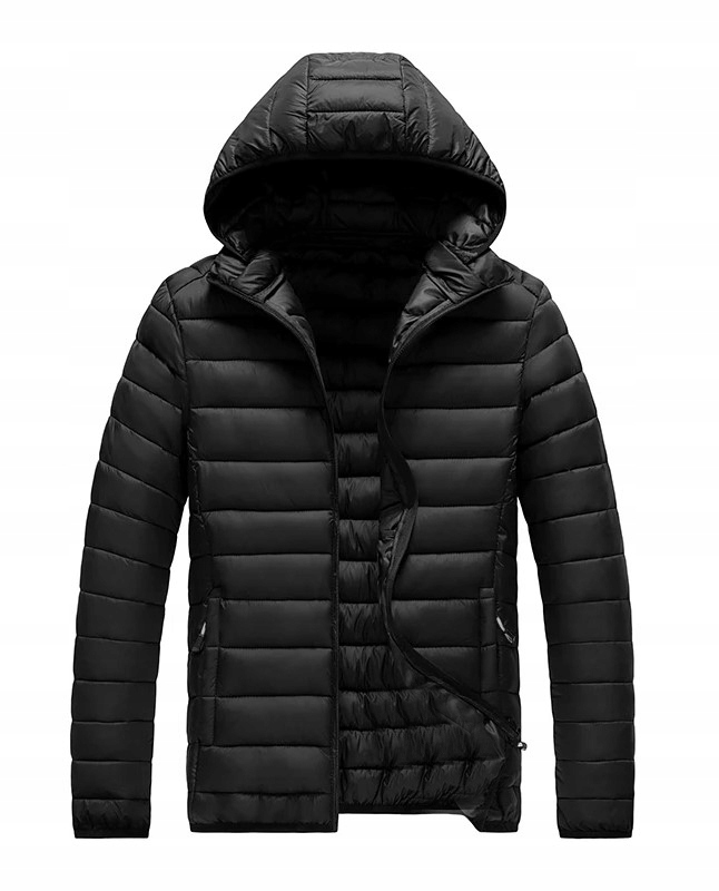 MĘSKA ZIMOWA KURTKA PUCHOWA OCIEPLANA PIKOWANA PLUS SIZE Z KAPTUREM 3XL