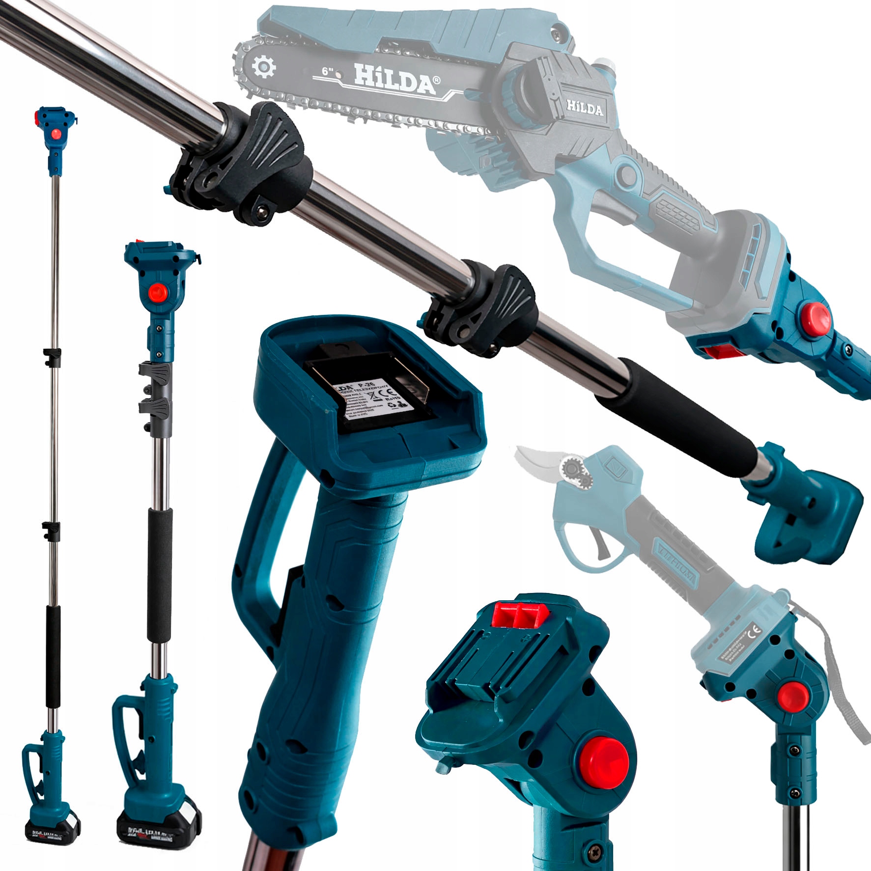 Wysięgnik Piły Sekatora Przedłużka Pilarki 250 CM Stal Nierdzewna Hilda