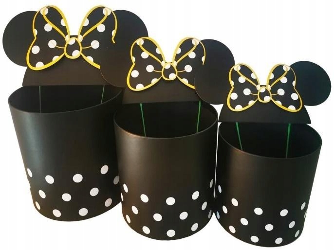 Krabička Flower Box 3ks kulatá Micky černá