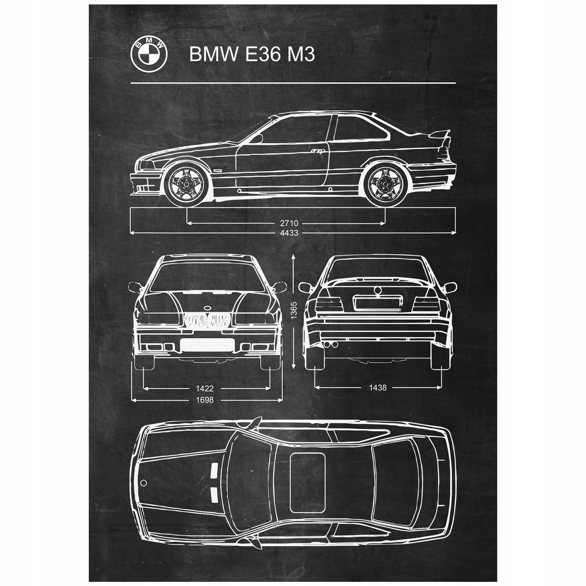 

Plakat Bmw E36 M3 Retro Patent Schemat Poster