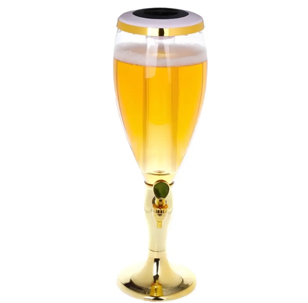 Dispenzer na pivo 1,5L podsvietený s chladením ľadom veža pohár Resteq