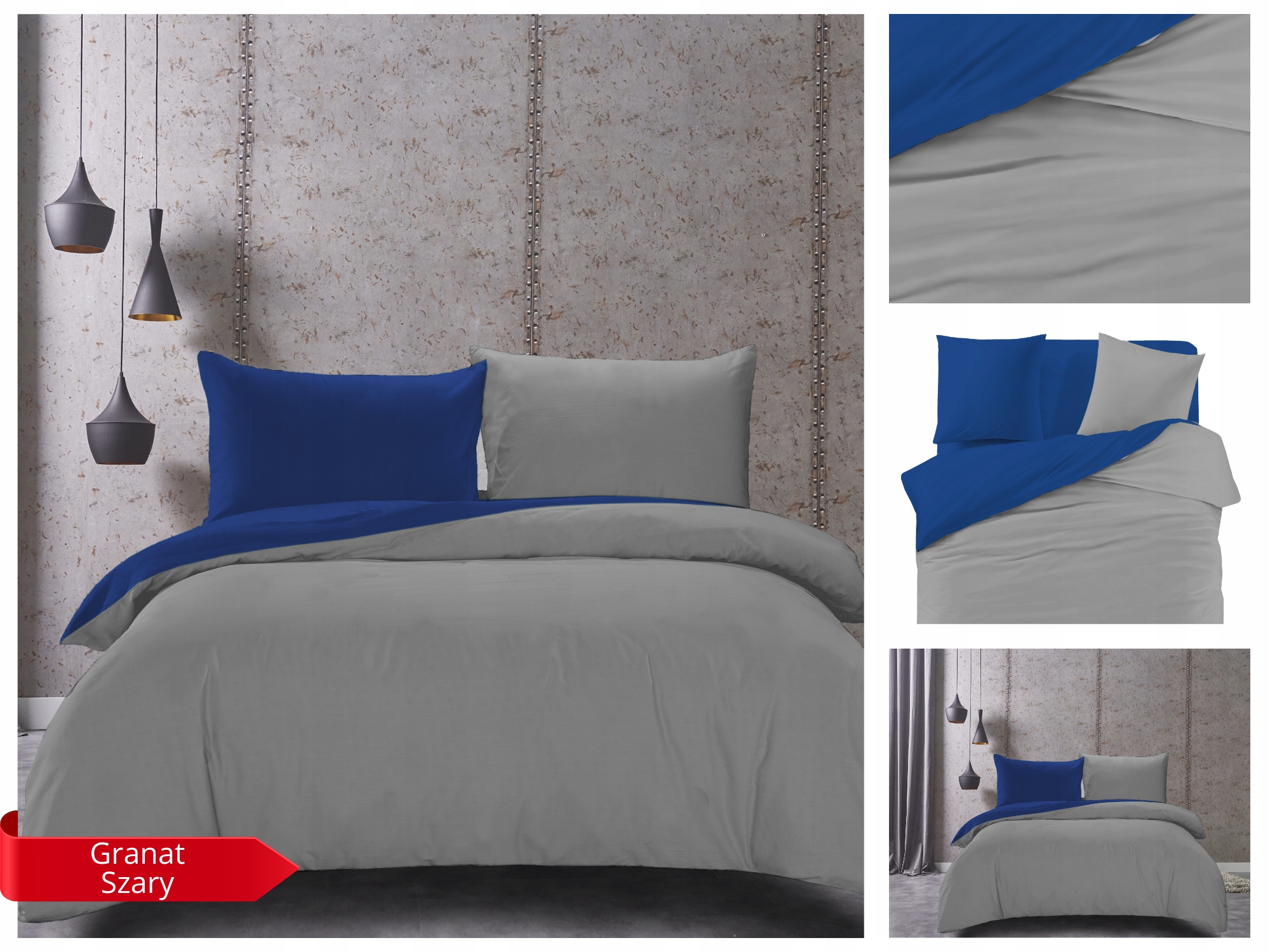 KOMPLET POŚCIELI POŚCIEL DWUSTRONNA GŁADKA 160x200 + 2x POSZEWKA 70x80 Marka Detexpol