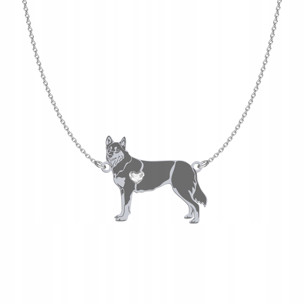 Stříbrný náhrdelník s laponským pastýřským psem 925 Žena Gravírování Bonus