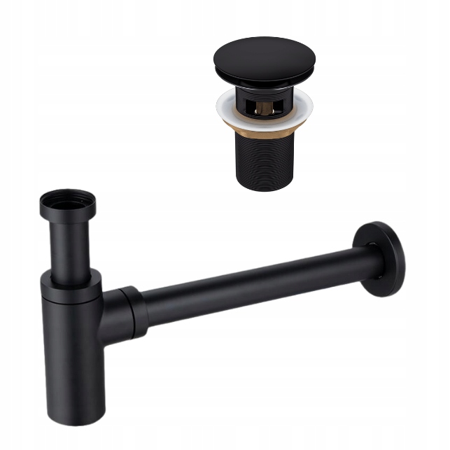 Sada zátek Klik Klak A s přepadem Černá sifon kulatý Černá