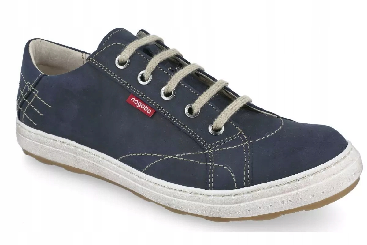 Nagaba 410 modré pánské pohodlné kožené sportovní polobotky R40