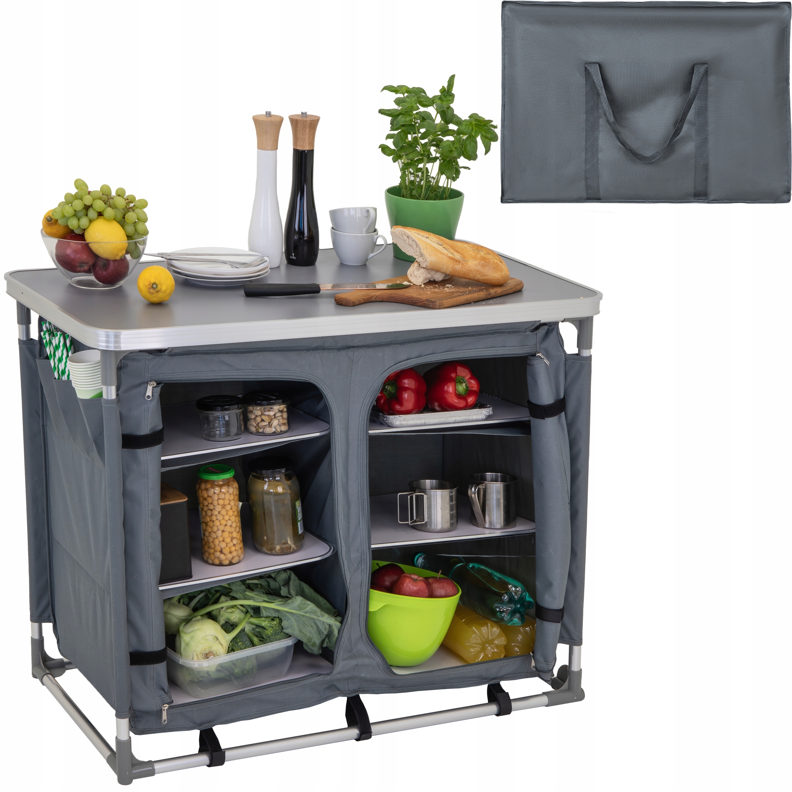 KUCHNIA TURYSTYCZNA SZAFKA stół składany ogrodowy torba KEMPINGOWY stolik,