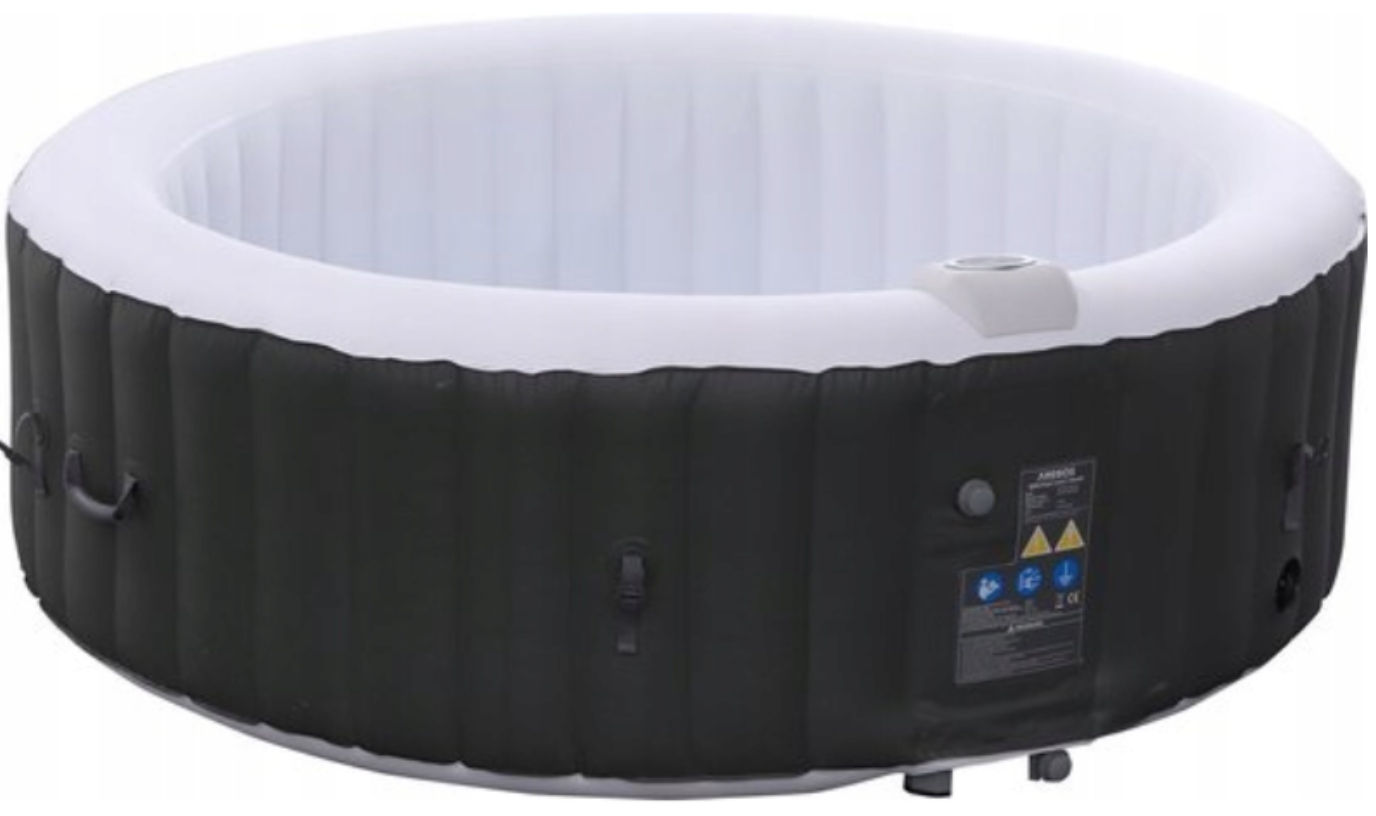 Nafukovací hydromasážní bazén, 1000 l, pro 6 osob, 2400 W, Ø 208 cm, černá