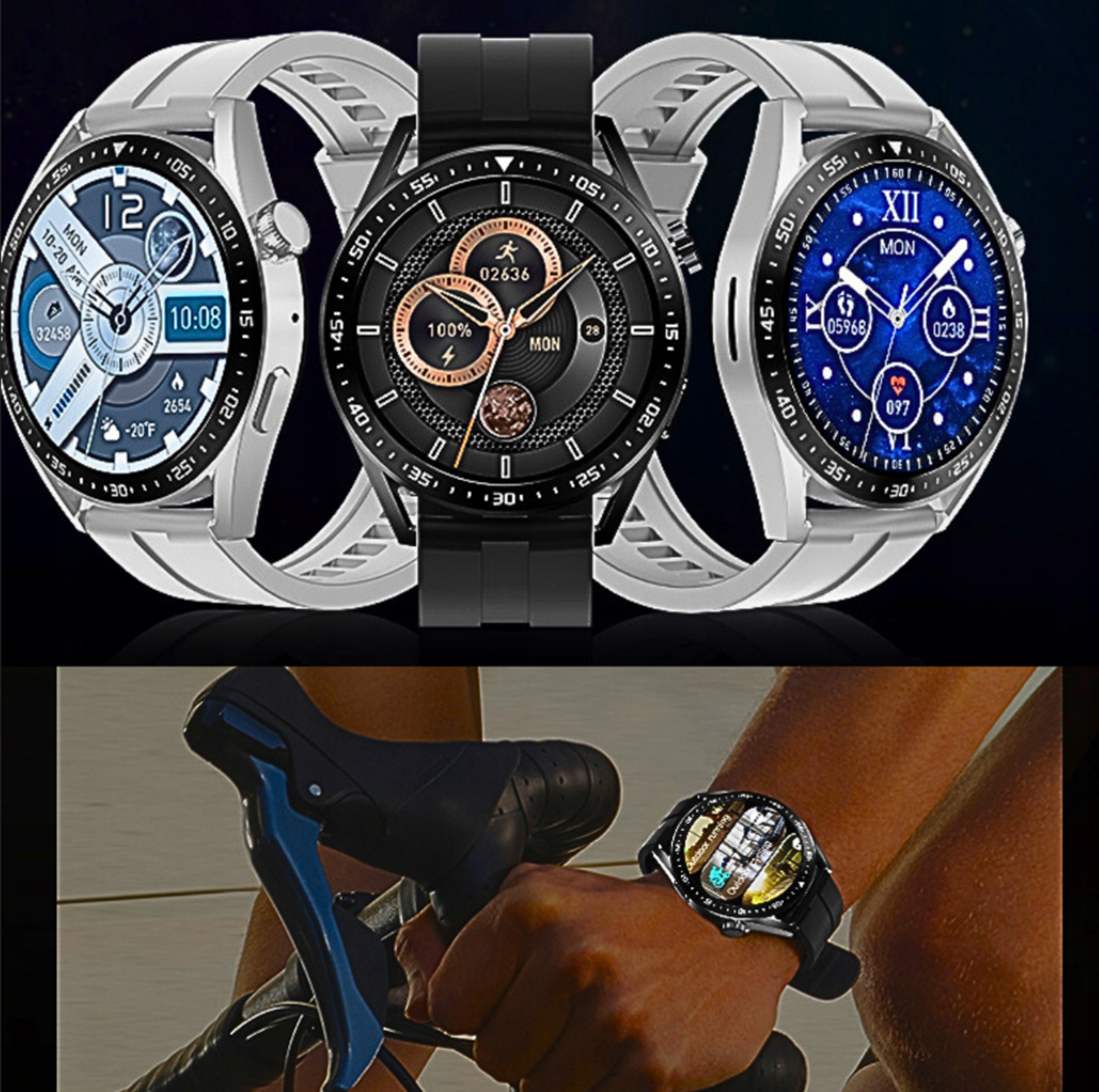 POLSKI SMARTWATCH MĘSKI NFC AMOLED GPS PULSOMETR POGODA FIT TRYBY SPORTOWE Marka Inna