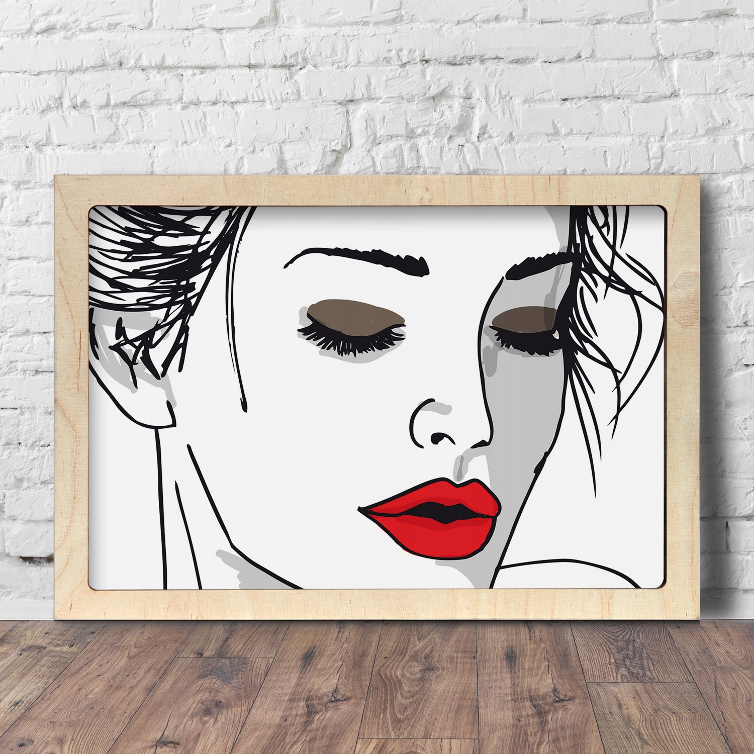 Fotoobraz na zeď Tvář ženy s náčrtem 60x40 cm