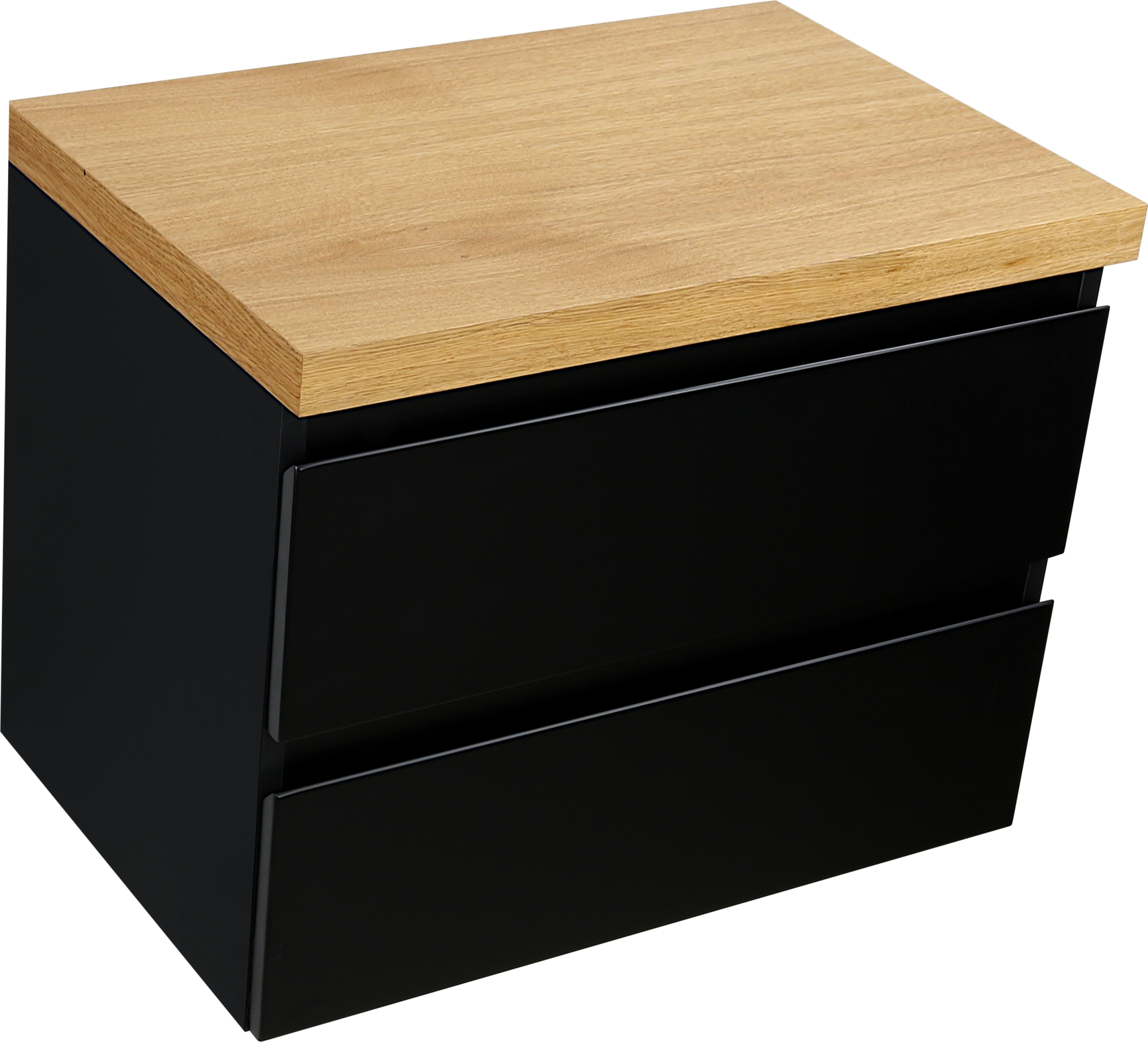 SZAFKA ŁAZIENKOWA CZARNY MAT Z BLATEM DĄB 80 CM Kod producenta STEVE 80