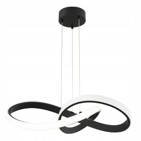 Moderní Led závěsná stropní lampa s kroužky, černá
