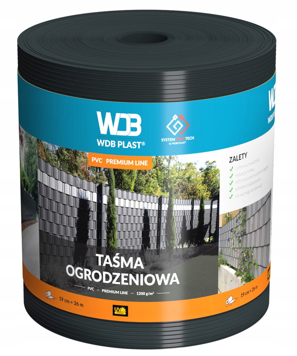 Taśma Ogrodzeniowa Pvc 1200g Antracyt 19cm Na Ogrodzenie Panelowe Grafit