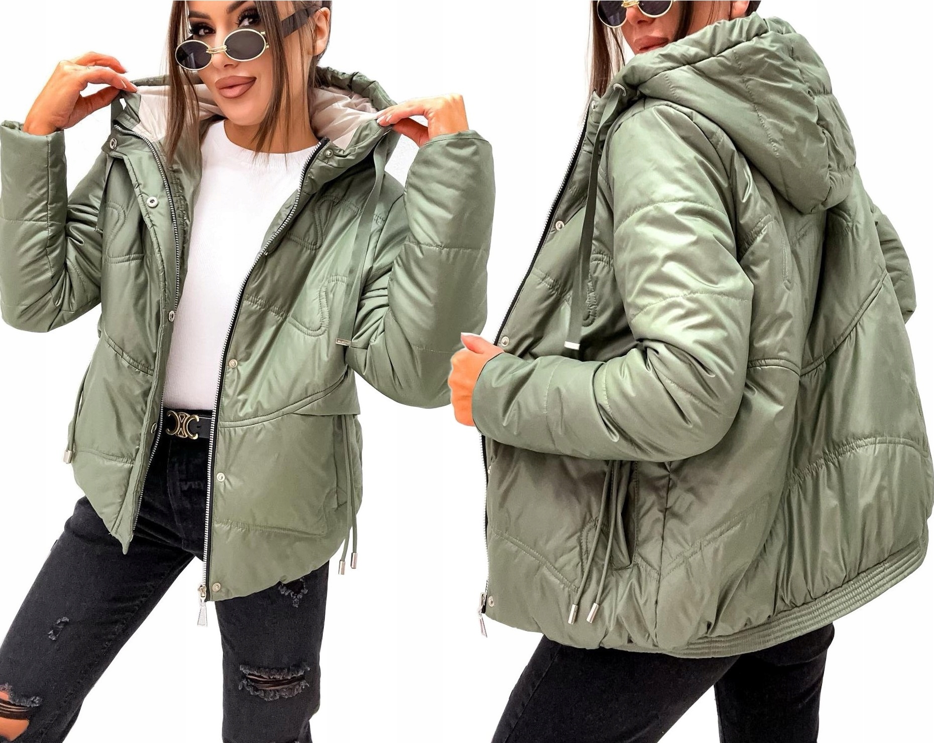 Wiosenna Kurtka Pikowana Damska