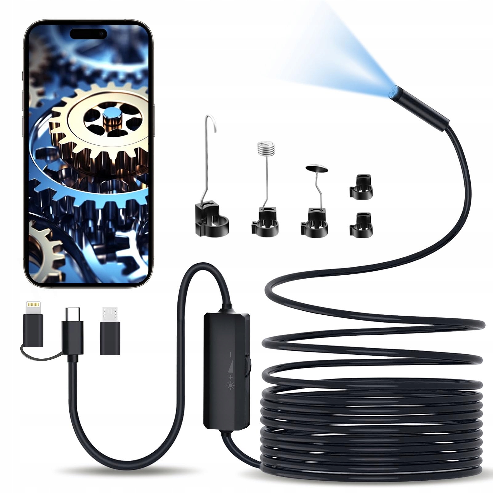 LOVCOYO Kamera Inspekcyjna Endoskop Typ-C 8 LED Android iOS 5m