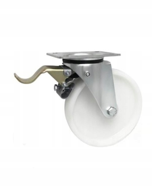 Kolečko 200 mm polyamidové, plastové, v otočném pouzdře s brzdou