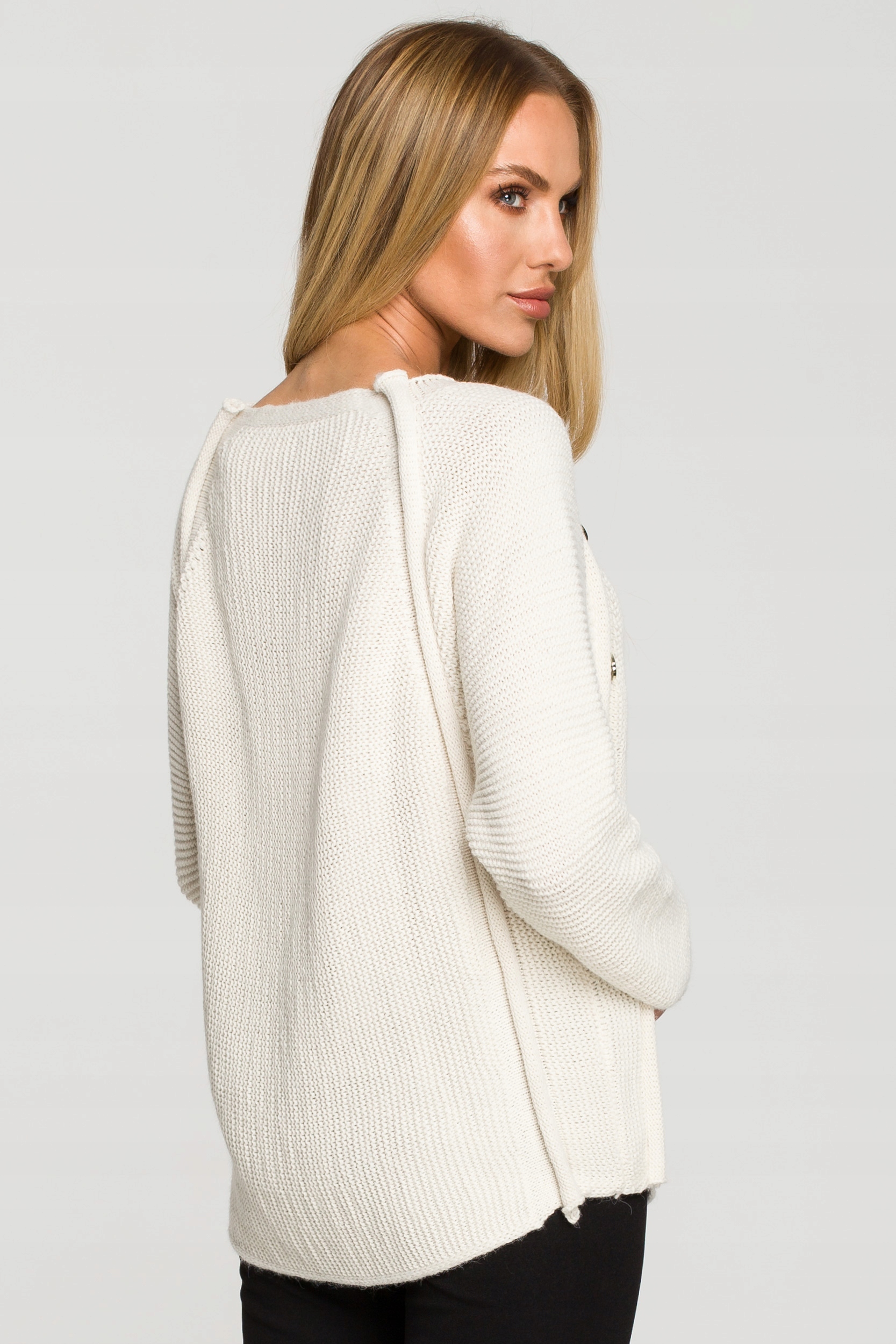 Kardigan Svetr Dámský Svetr Jednoduchý Pohodlný Teplý Béžový 40/42 L/XL
