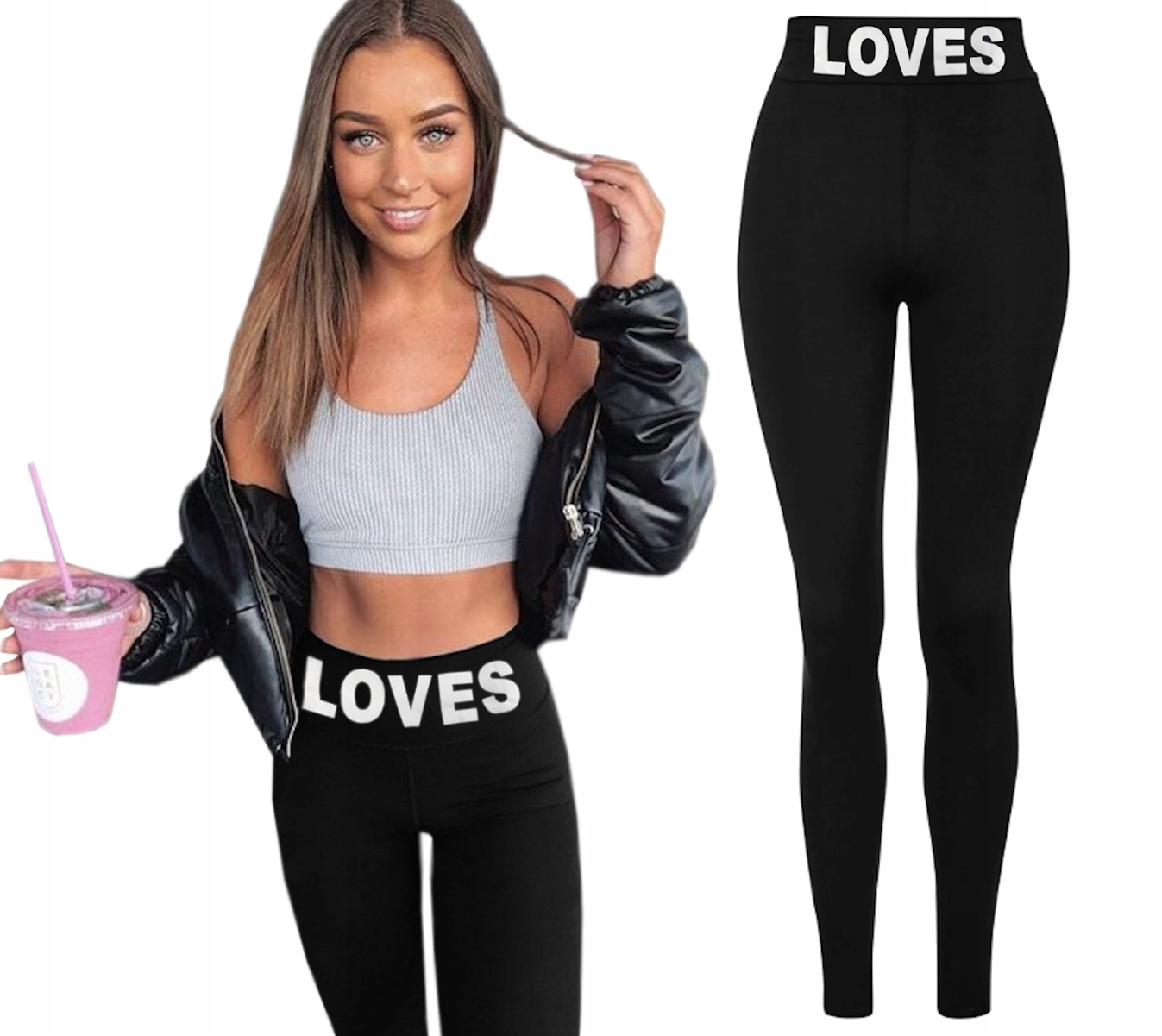 

Legginsy Dresowe Spodnie Super Wygodne Napis Loves