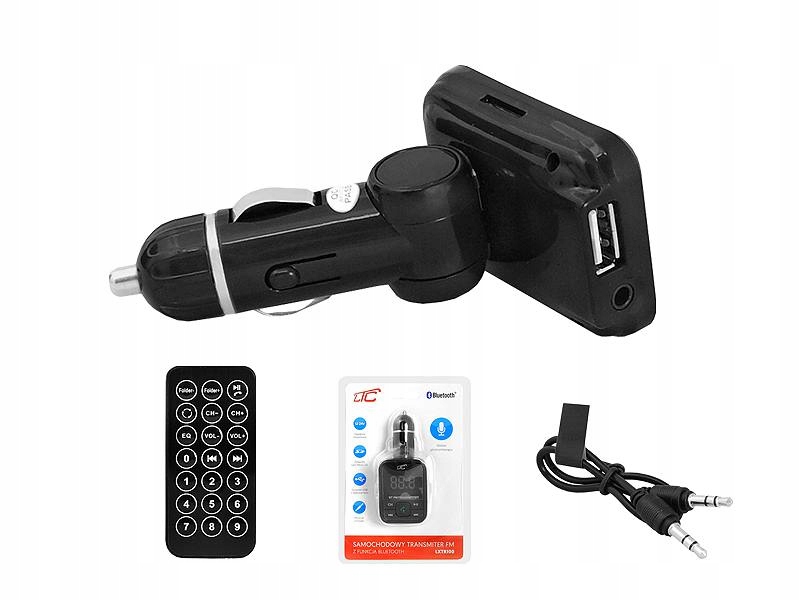 Transmiter FM 12V 24V TR100 Bluetooth USB 1A Kod producenta TR100