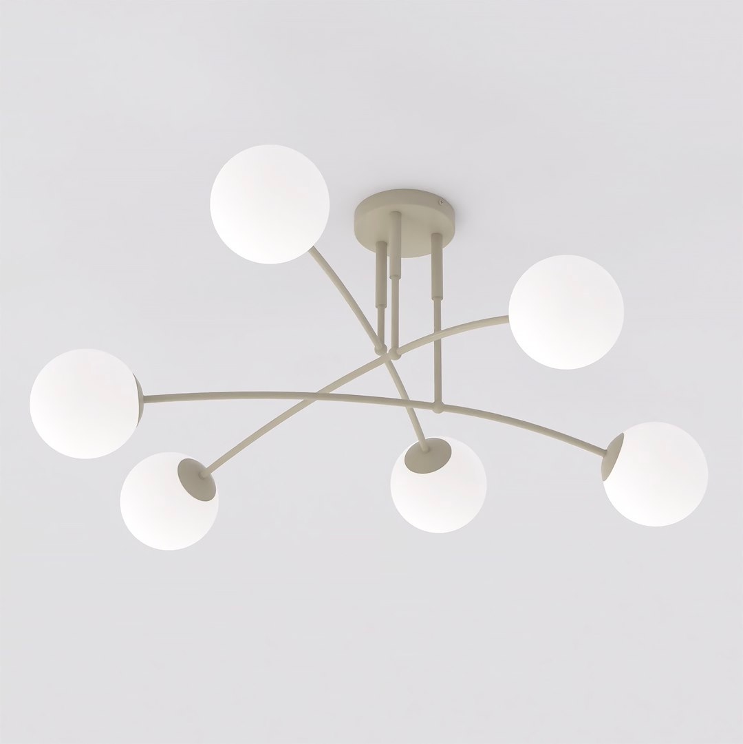 Stropní svítidlo 6xE14 Mokka Opal – moderní béžová stropní svítidlo