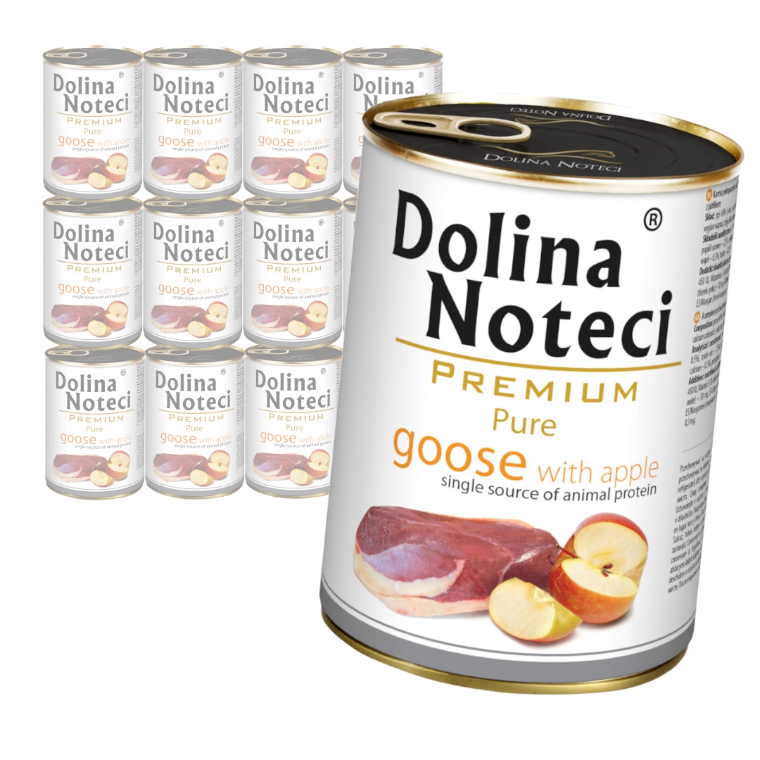 Levně Dolina Noteci Premium Pure Husa s jablkem 12x400g Vlhké Krmivo pro psy