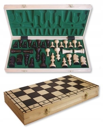 Szachy drewniane rycerskie, 41 cm Filipek