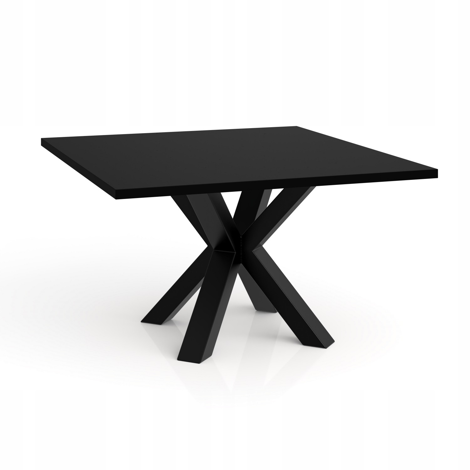 Čtvercový konferenční stolek Noe 60 x 60 cm černý mat černé nohy